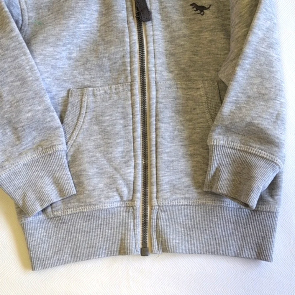 next uk comfy neutral gray zip-up hoodie sweatshirt 12-18 months baby boy - Picture 3 of 5